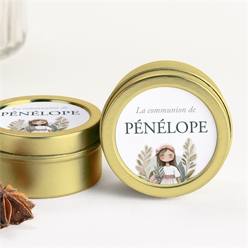 Bougie communion jolie bohème