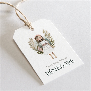 Etiquette communion jolie bohème