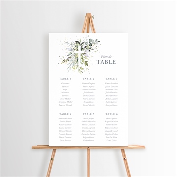 Plan de table baptême en lumière