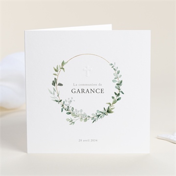 Faire-part communion gravée au coeur