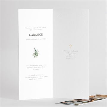 Faire-part communion gravée au coeur photomaton - Détail de l'intérieur