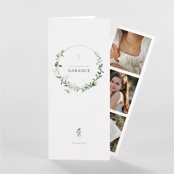 Faire-part communion gravée au coeur photomaton - Vue d'ensemble