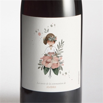 Etiquette de bouteille communion beauté au naturel sticker