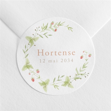 Sticker naissance fraises de printemps