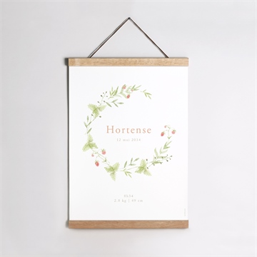 Affiche naissance fraises de printemps