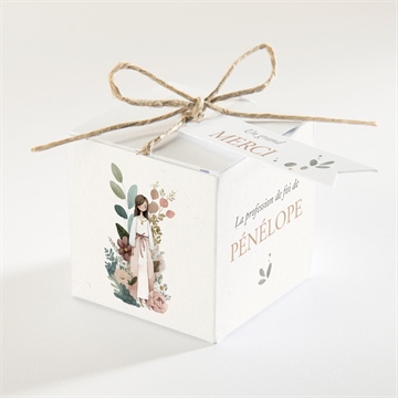 Boîte de dragées profession de foi trésor portrait