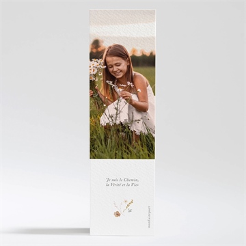 Signet communion belle colombe - Dos du signet