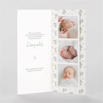 Remerciement naissance écureuil - Intérieur du faire-part