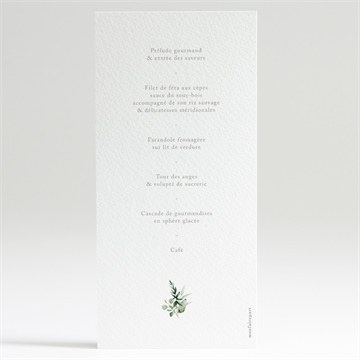 Menu communion gravée au coeur - Dos du menu