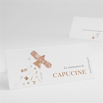 Marque-place communion belle colombe