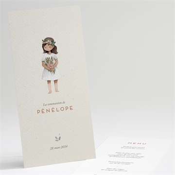 Menu communion petite fille argent