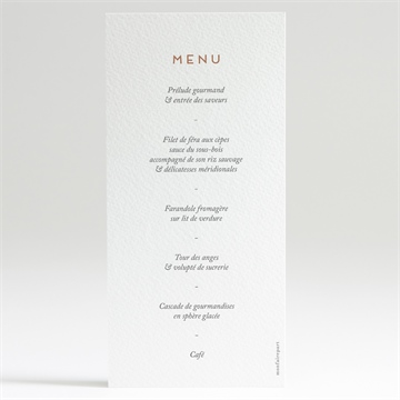Menu communion petite fille - Dos du menu