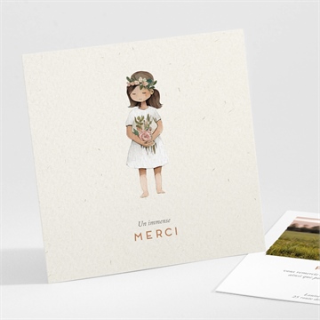 Remerciement communion petite fille argent