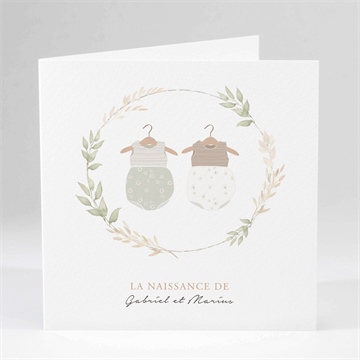 Faire-part naissance bodys jumeaux