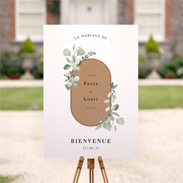 Panneau bienvenue encapsulés étiquette