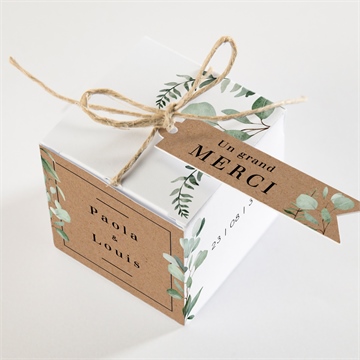 Boîte de dragées mariage encapsulés - Dessus de la boîte