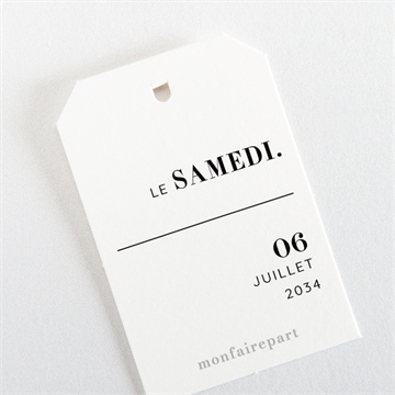 Etiquette mariage annonce minimaliste - Dos de l'étiquette