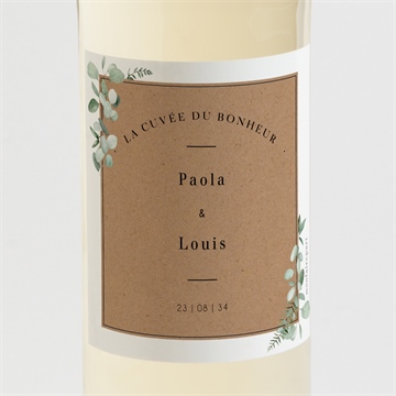 Etiquette de bouteille mariage encapsulés étiquette