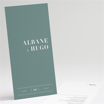 Menu mariage annonce minimaliste