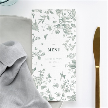 Menu mariage sculpture