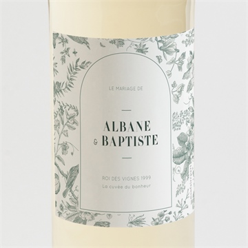 Etiquette de bouteille mariage sculpture