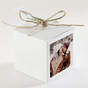 Boîte de dragées mariage noël - Dos de la boîte