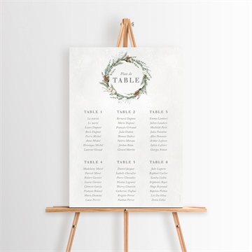 Plan de table mariage noël
