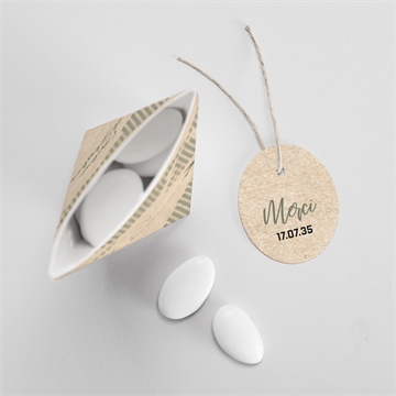 Boîte de dragées mariage billet d'avion étui - Intérieur de la boîte