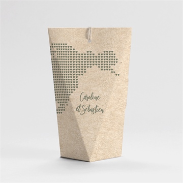 Boîte de dragées mariage billet d'avion étui - Dos de la boîte