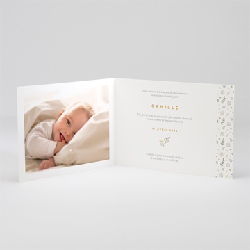 Faire-part naissance le nounours plié - Intérieur du faire-part