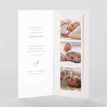 Faire-part naissance le nounours photomaton - Intérieur du faire-part