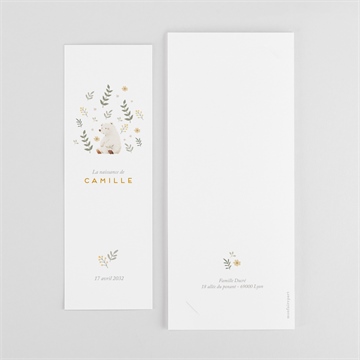 Faire-part naissance le nounours photomaton - Dos du faire-part