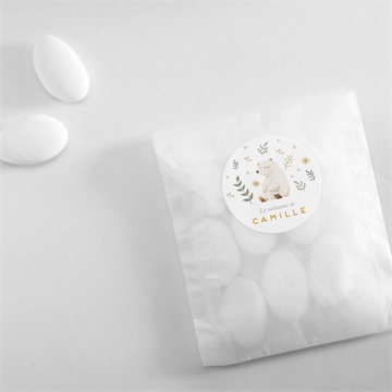 Sticker naissance le nounours - Mise en situation