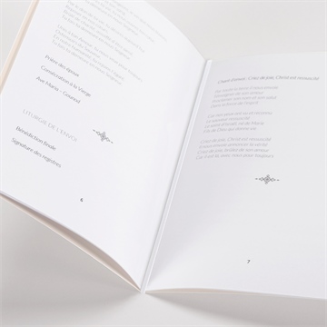 Livret de messe mariage volupté - Mise en situation