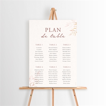 Plan de table mariage poésie boheme