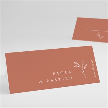 Marque-place mariage douce terracotta avec graines