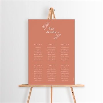 Plan de table mariage douce terracotta