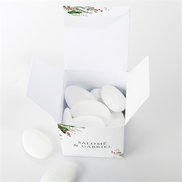 Boîte de dragées mariage thème noël - Intérieur de la boîte