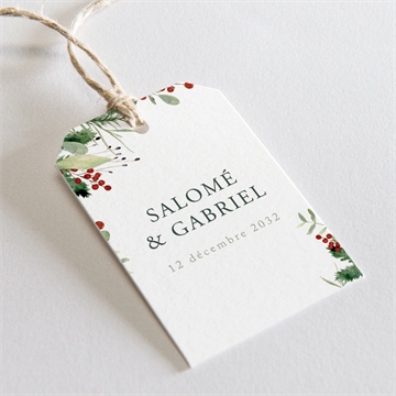 Etiquette mariage thème noël