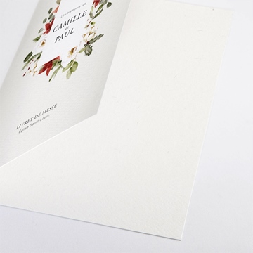 Livret de messe mariage fleurs d'hiver - Détail du livret