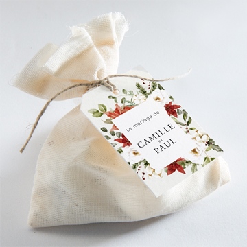 Etiquette mariage fleurs d'hiver - Mise en situation