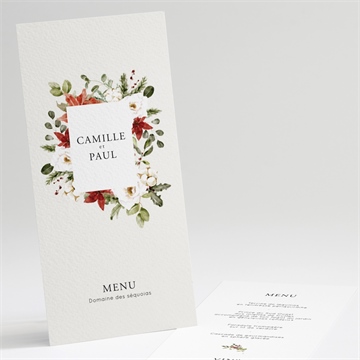Menu mariage fleurs d'hiver