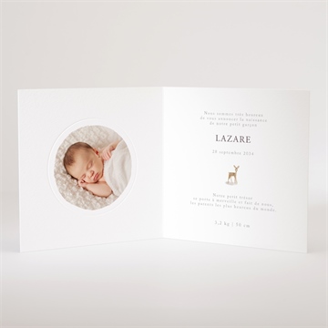 Faire-part naissance biche - Intérieur du faire-part