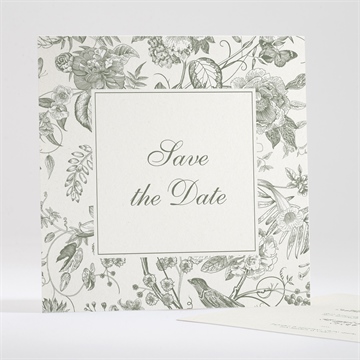 Save the Date mariage romance portrait dorure