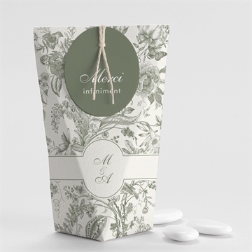 Boîte de dragées mariage romance étui