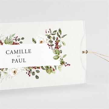 Faire-part mariage en rouge et blanc pochette duo