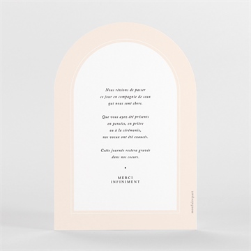 Remerciement mariage volupté arche - Dos du faire-part
