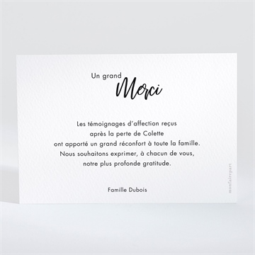 Remerciement décès a tout jamais paysage - Dos du carton
