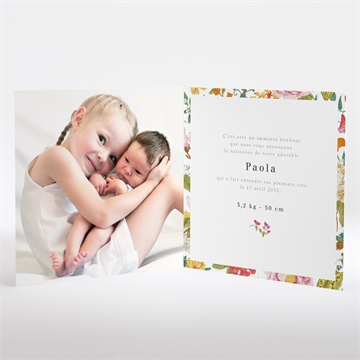 Faire-part naissance coloré - Intérieur du faire-part