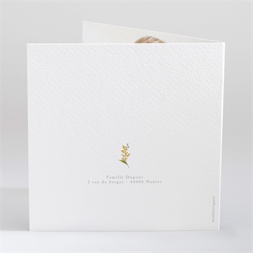 Faire-part naissance coloré - Dos du faire-part